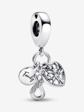 Pandora Silver Family Heart & Infinity Dangle Charm